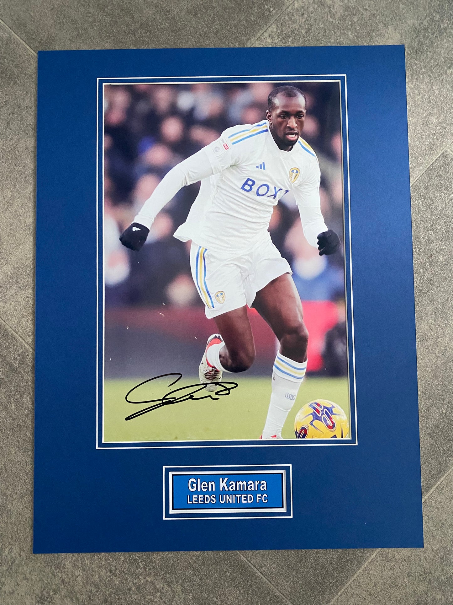 Glen Kamara - Leeds United FC - 16x12in signed photo montage - Leeds United memorabilia, gift, display