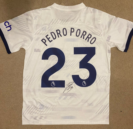 Pedro Porro - Tottenham Hotspur - hand-signed replica shirt - memorabilia, football shirt - LEGEND