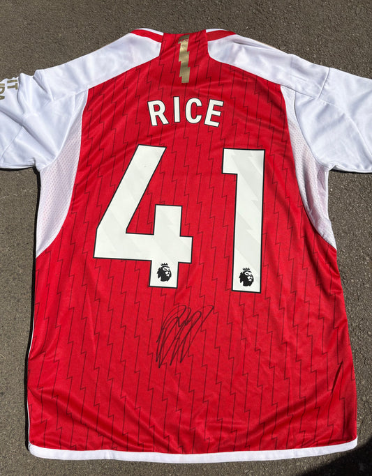 Declan Rice - Arsenal FC - hand-signed replica shirt - AFC memorabilia, football shirt (UNFRAMED) (Copy)