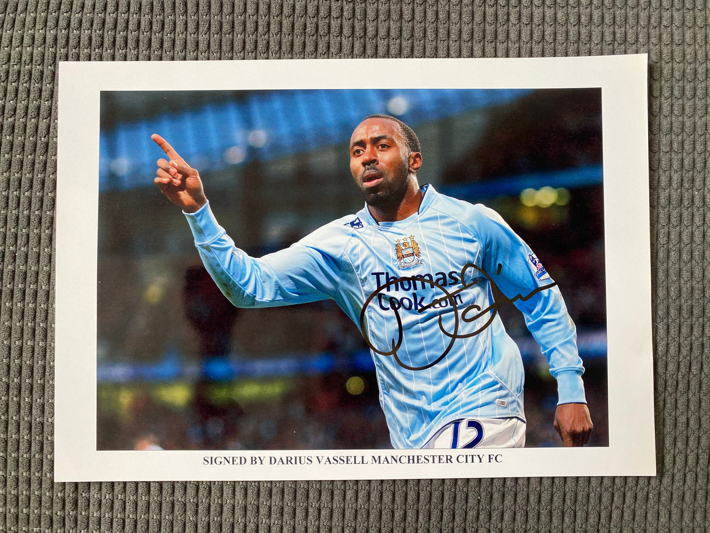 Darius Vassell - Manchester City FC - signed photo - MCFC memorabilia, gift, autograph