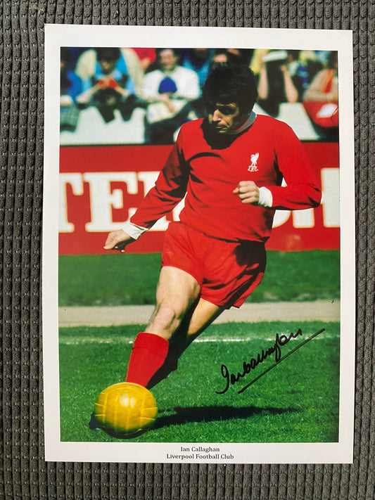 Ian Callaghan - Liverpool FC - A4 signed photo - LFC memorabilia, gift, autograph