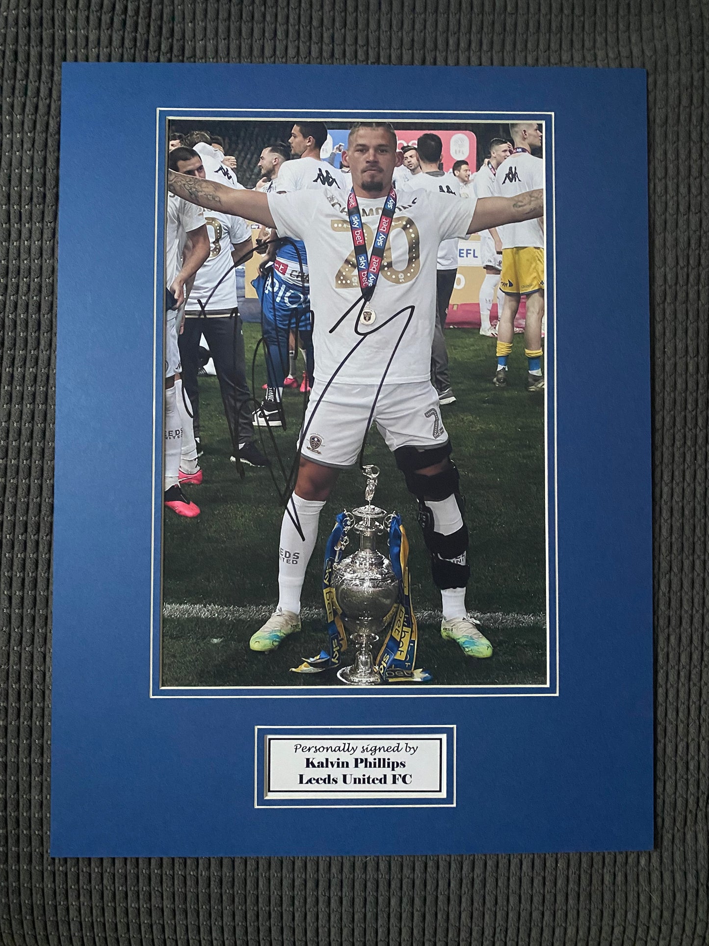 Kalvin Phillips - Leeds United AFC - 16x12in signed photo montage - Leeds United memorabilia, gift, display