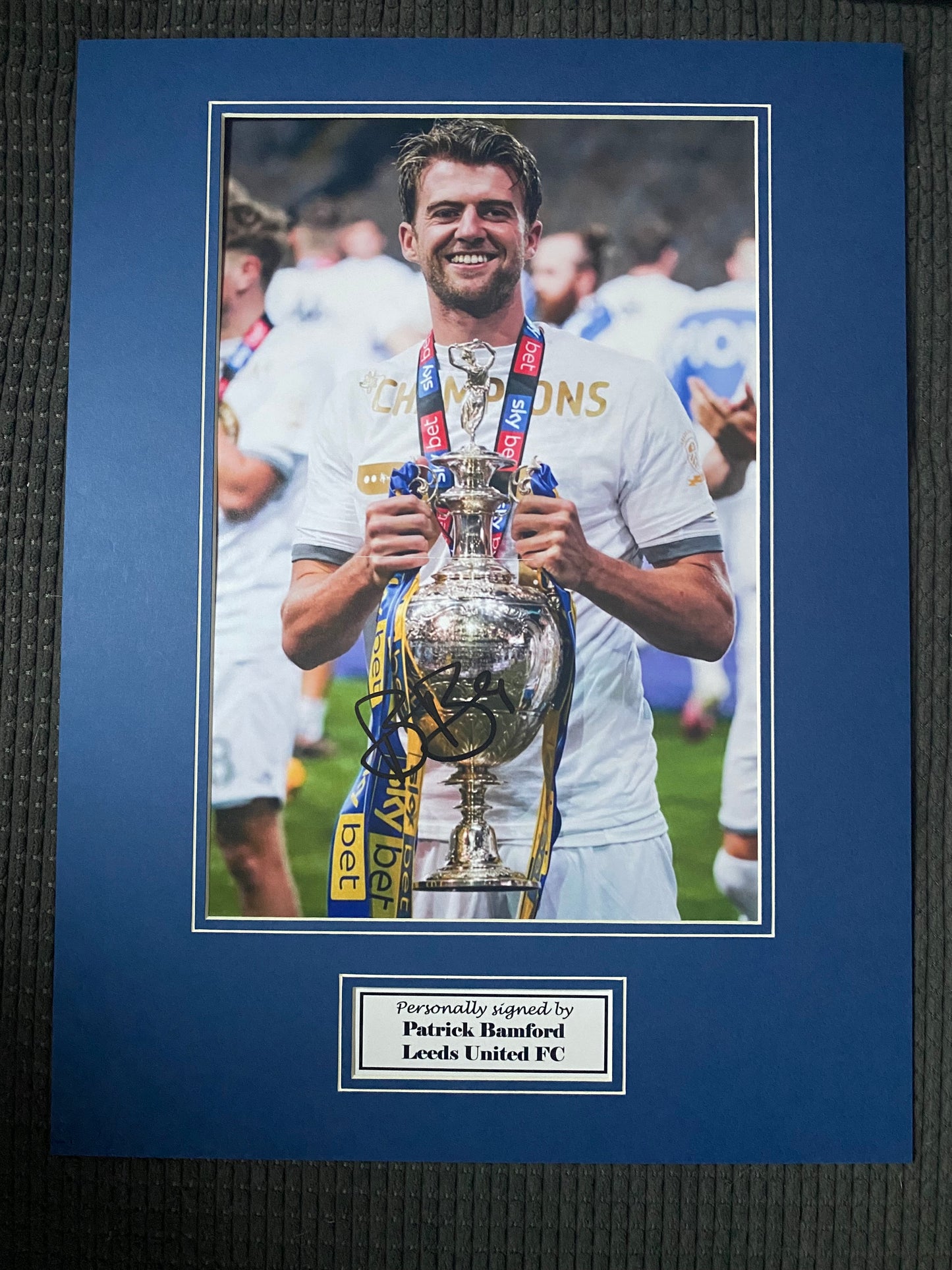 Patrick Bamford - Leeds United AFC - 16x12in signed photo montage - Leeds United memorabilia, gift, display