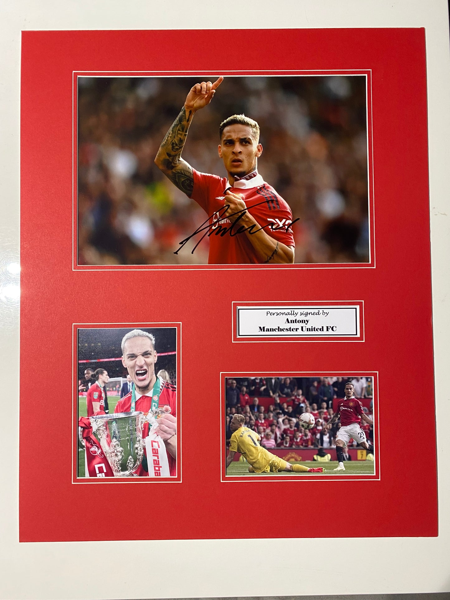 Antony - Manchester United FC - 20x16in signed photo montage - MUFC memorabilia, gift, display