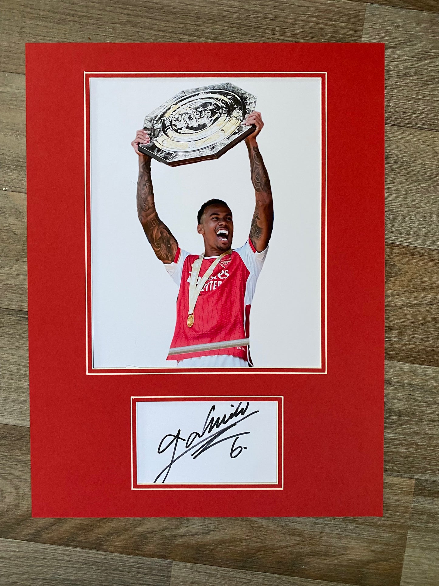 Gabriel - Arsenal  - 16x12in signed photo mount-  memorabilia, gift, display (UNFRAMED)