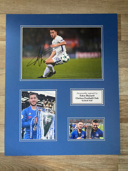 Eden Hazard - Chelsea - 20x16in signed photo montage - Chelsea memorabilia, gift, display