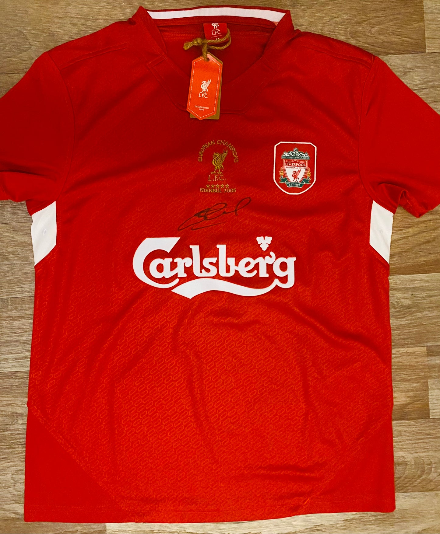 Steven Gerrard - Liverpool "ISTANBUL 2005" signed replica shirt - LFC, Liverpool memorabilia, gift, (UNFRAMED)