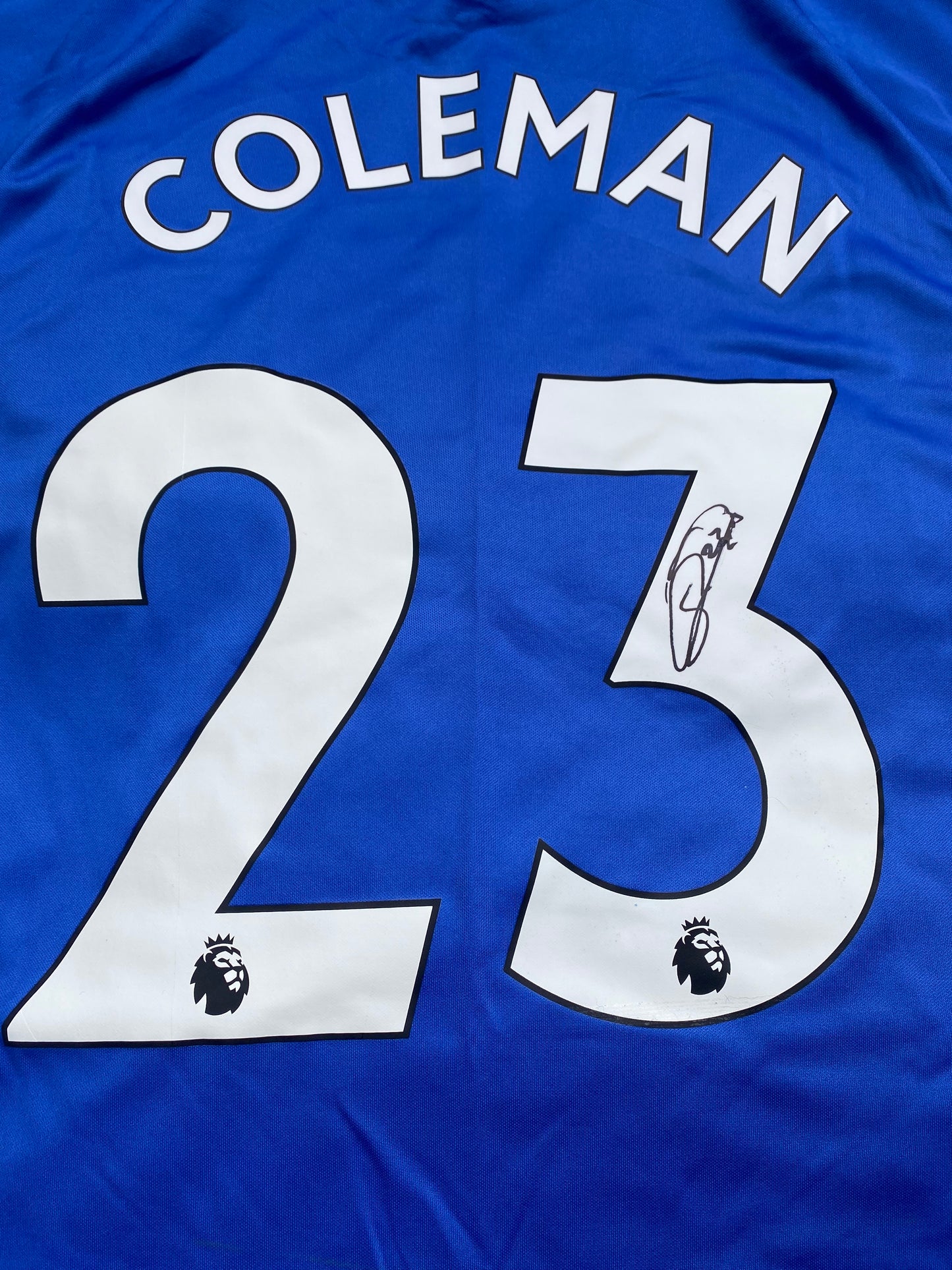 Seamus Coleman Everton FC - hand-signed replica shirt - Everton memorabilia, football shirt (UNFRAMED)