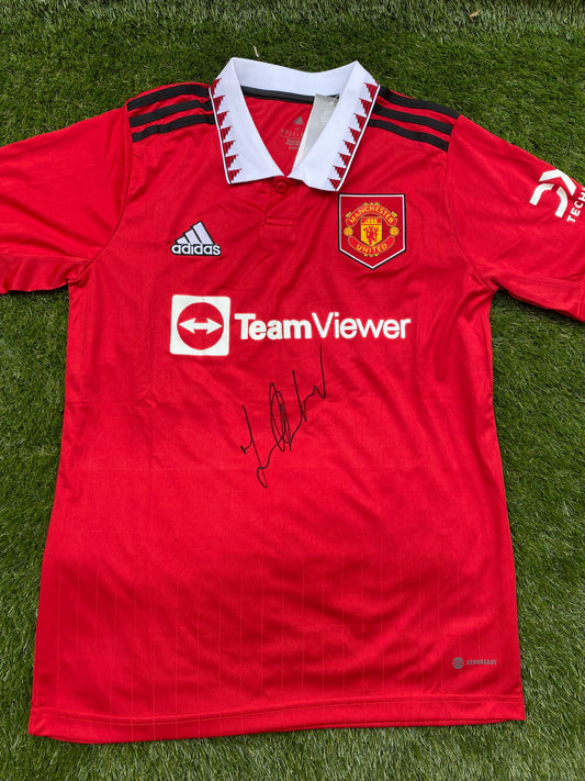 Marcus Rashford - Manchester United - hand-signed replica shirt - MUFC memorabilia, football shirt (UNFRAMED)