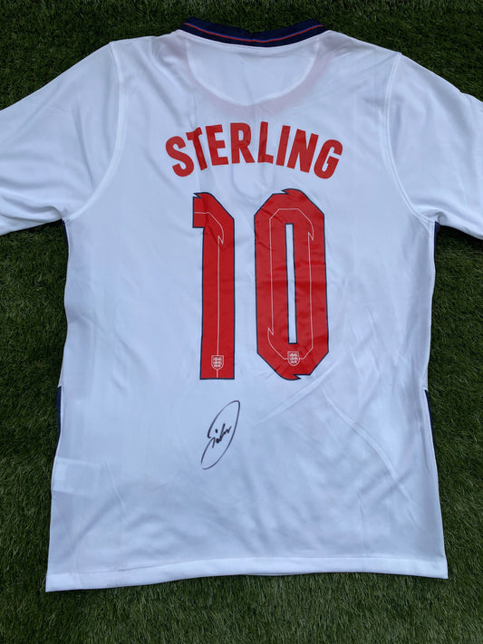 Raheem Sterling - England - hand-signed replica shirt - England memorabilia, (UNFRAMED)