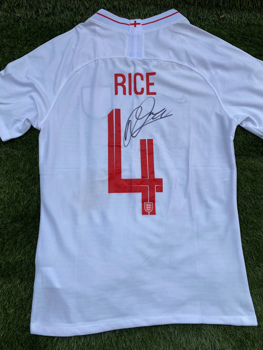 Declan Rice - England - hand-signed replica shirt - England memorabilia, (UNFRAMED)