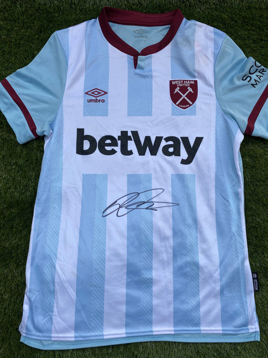 Declan Rice - West Ham United FC - signed shirt - WHUFC memorabilia, gift