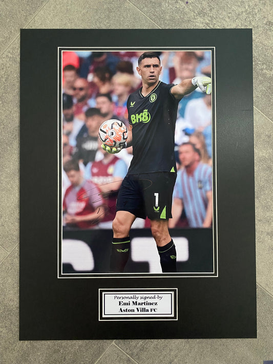 Emi Martinez - Aston Villa FC - 16x12in signed photo montage - Aston Villa memorabilia, gift, display