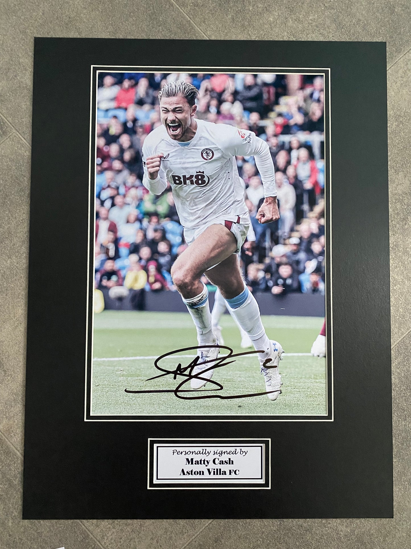 Matty Cash - Aston Villa FC - 16x12in signed photo montage - Aston Villa memorabilia, gift, display