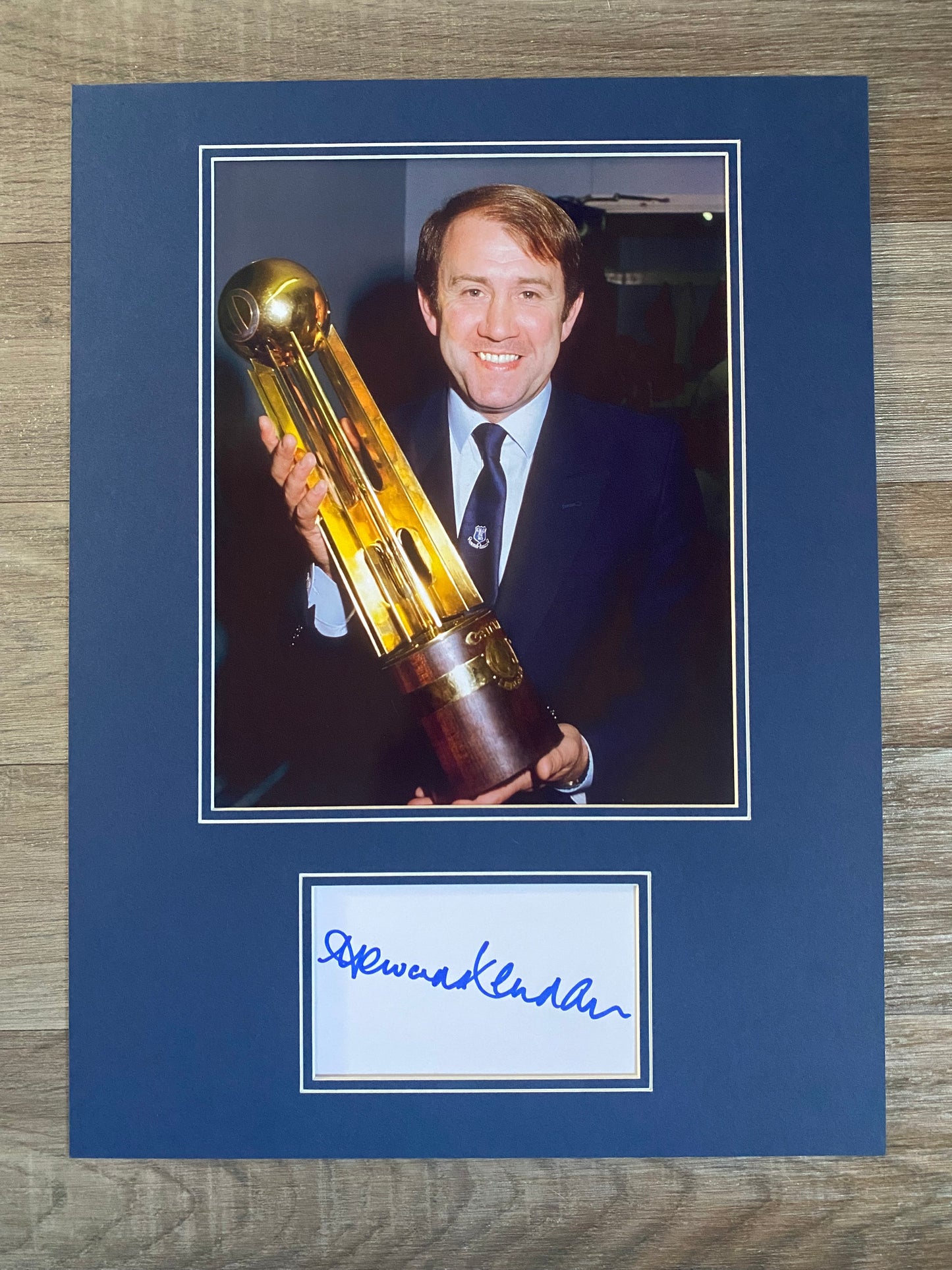 Howard Kendall Everton FC -16x12in signed photo montage - Everton memorabilia, gift, display