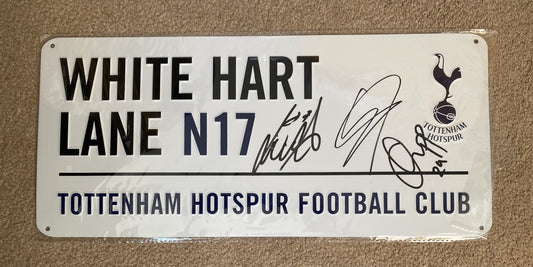 Lucas Moura, Eric Dier & Oliver Skipp - Tottenham Hotspur - signed metal street sign - memorabilia, gift