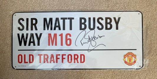 Ron Atkinson - Manchester United - signed metal street sign - memorabilia, gift