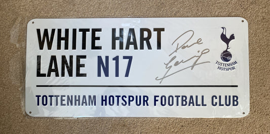 Paul Gascoigne - Tottenham Hotspur - signed metal street sign - memorabilia, gift