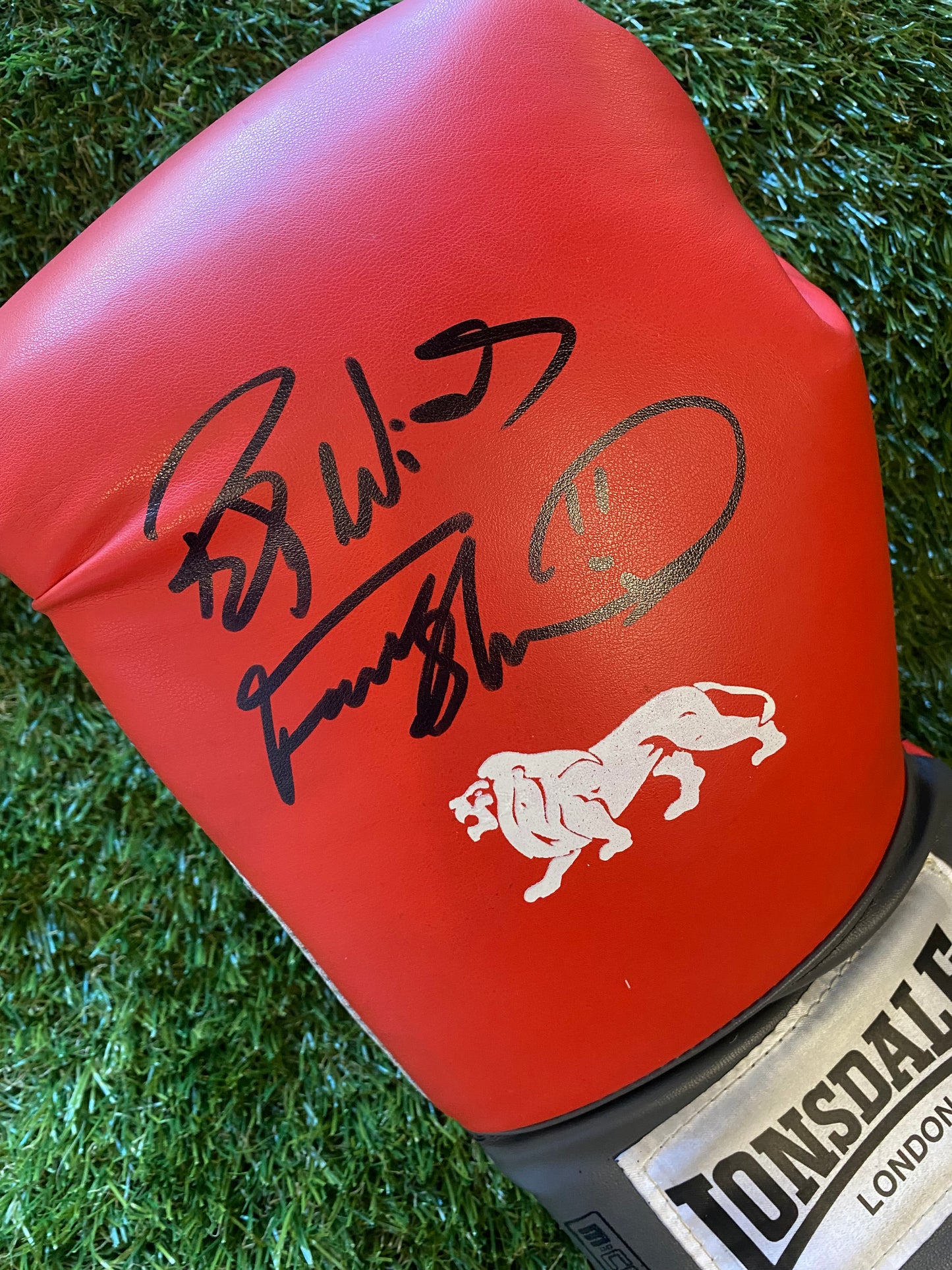 Frank Bruno - signed boxing glove - boxing memorabilia, autograph, gift