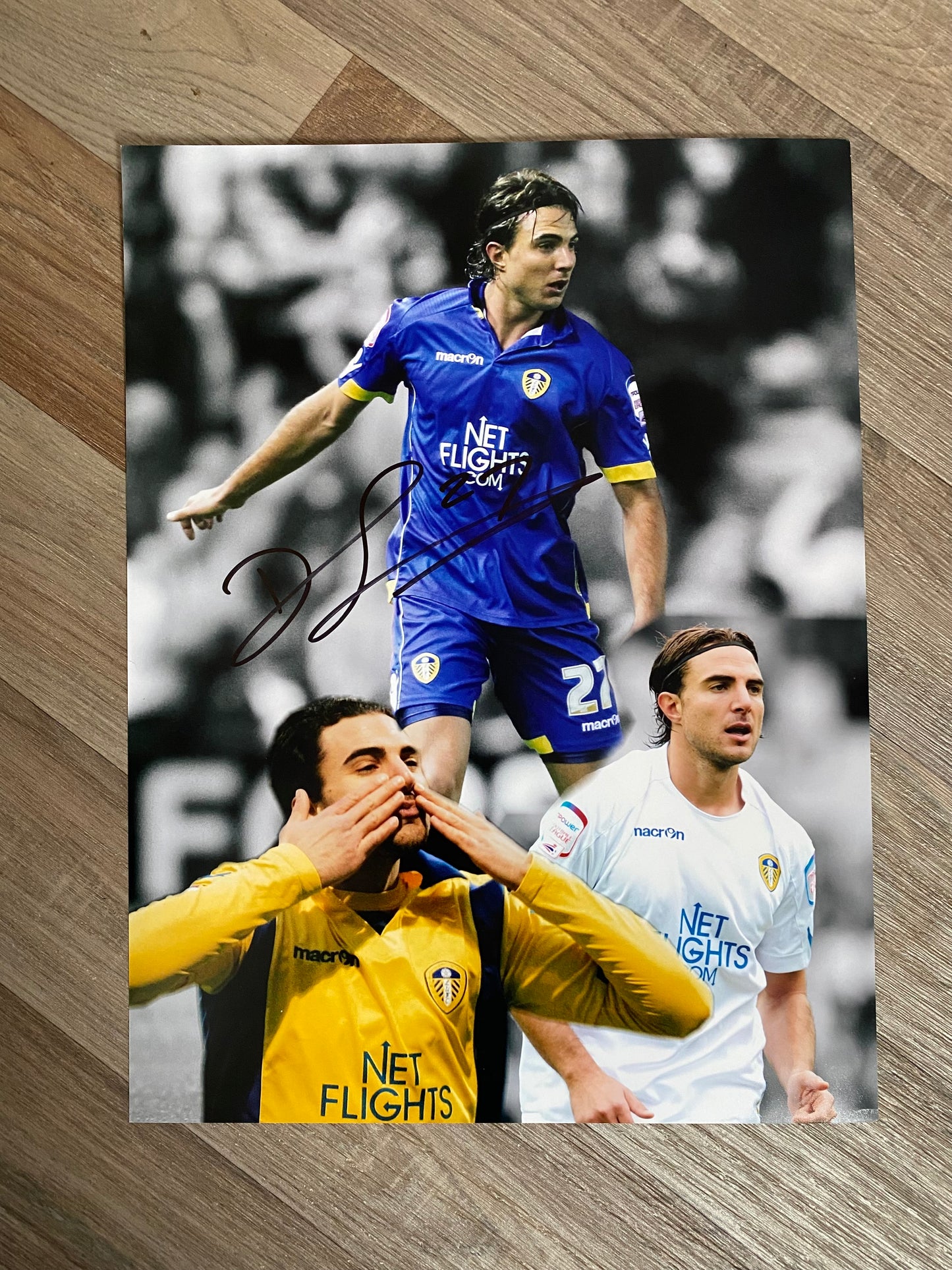 David Somma - Leeds United  - 16x12in signed photo - Leeds United memorabilia, gift, autograph