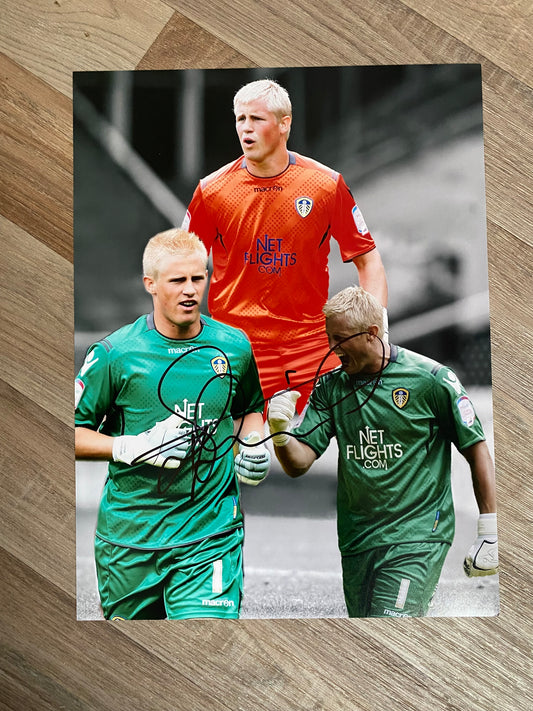 Kasper Schmeichel - Leeds United  - 16x12in signed photo - Leeds United memorabilia, gift, autograph