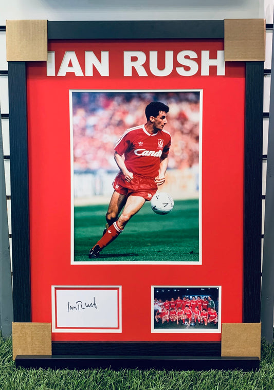 Ian Rush - Liverpool FC  - hand-signed photo montage - LFC memorabilia, gift, display (FRAMED)