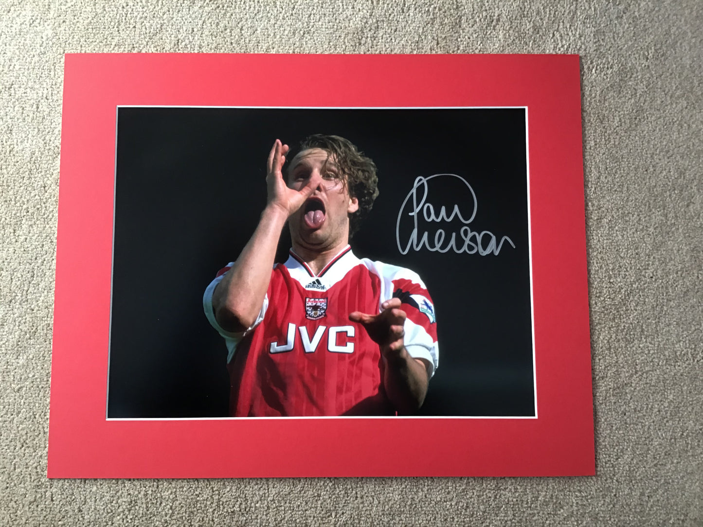 Paul Merson - Arsenal FC - 20x16in signed photo montage - AFC memorabilia, football gift, display (UNFRAMED)