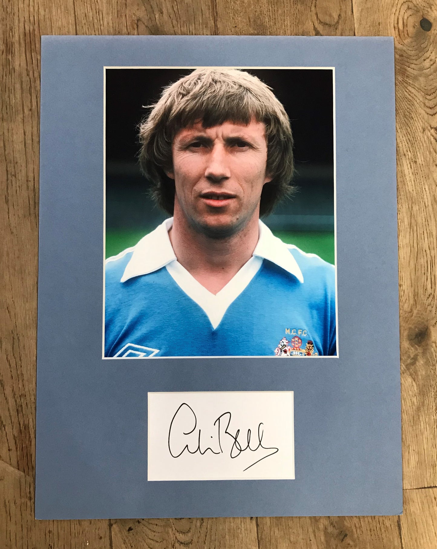 Colin Bell - Manchester City FC -16x12in signed photo montage - MCFC memorabilia, gift, display