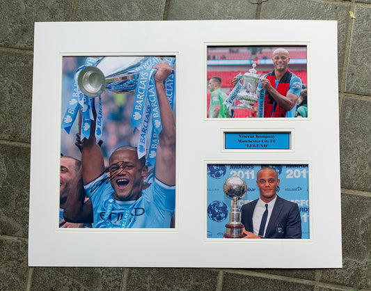 Vincent Kompany - Manchester City FC - 20x16in signed photo montage - City memorabilia, gift, display