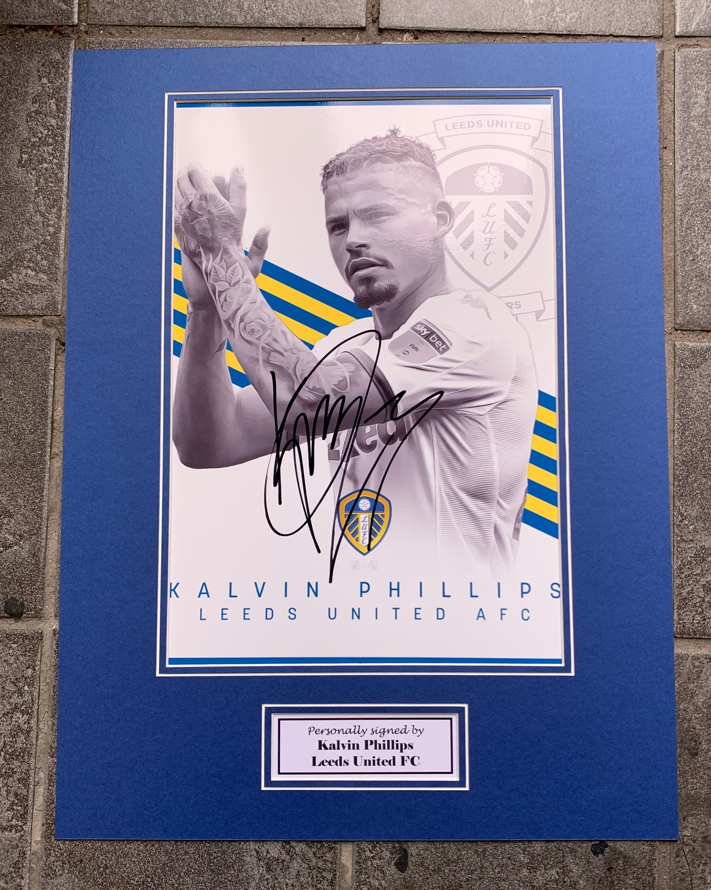 Kalvin Phillips - Leeds United AFC - 16x12in signed photo montage - Leeds United memorabilia, gift, display