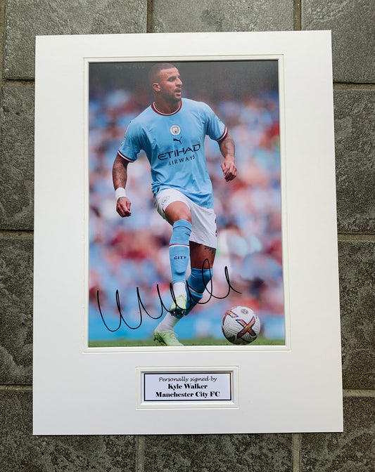 Kyle Walker - Manchester City FC -16x12in signed photo montage - MCFC memorabilia, gift, display