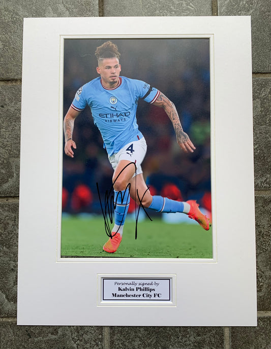 Kalvin Phillips - Manchester City FC -16x12in signed photo montage - MCFC memorabilia, gift, display