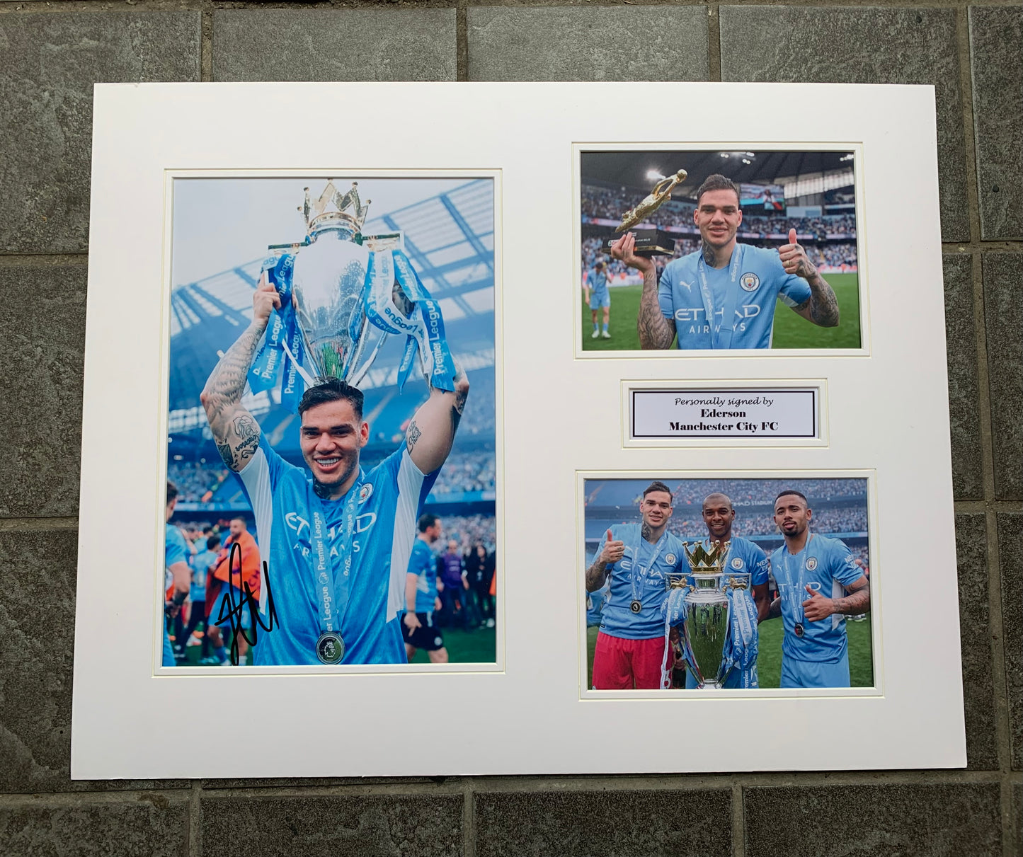 Ederson - Manchester City FC - 20x16in signed photo montage - City memorabilia, gift, display