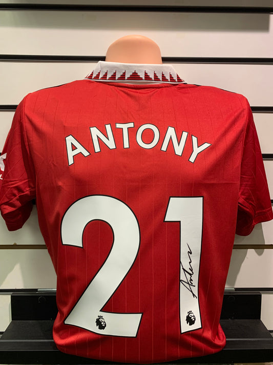 Antony - Manchester United hand-signed replica shirt - MUFC memorabilia, football shirt (UNFRAMED)