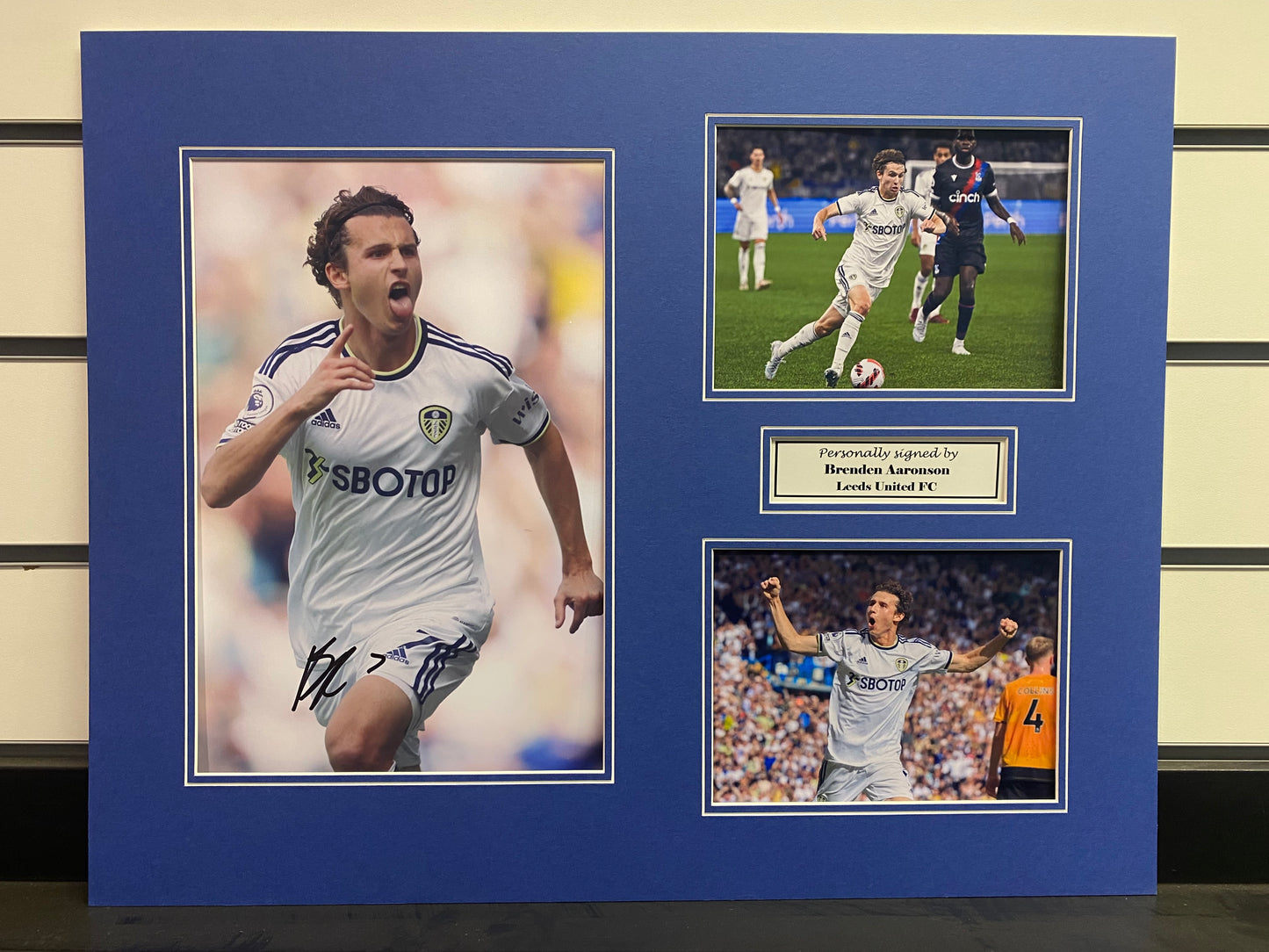 Brenden Aaronson - Leeds United AFC - 20x16in signed photo montage - Leeds memorabilia, gift, display