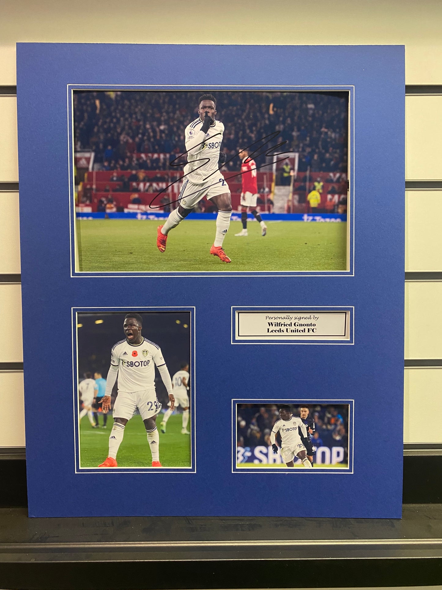 Wilfried Gnonto - Leeds United AFC - 20x16in signed photo montage - Leeds memorabilia, gift, display