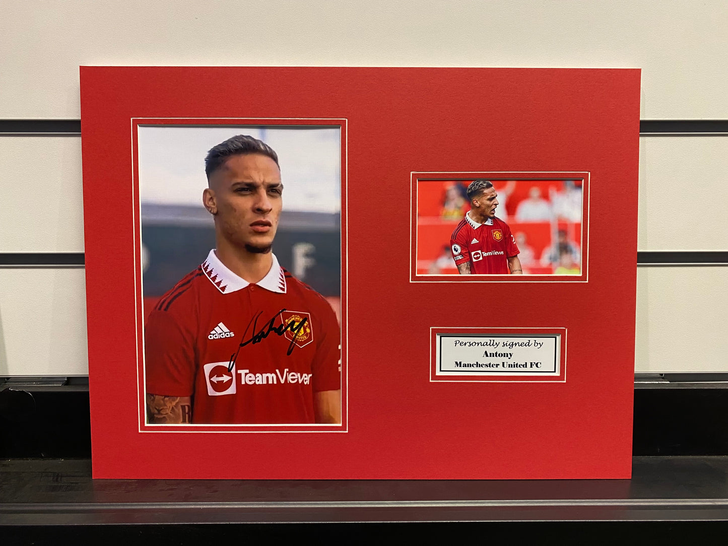 Antony - Manchester United FC - 16x12in signed photo mount - MUFC memorabilia, gift, display