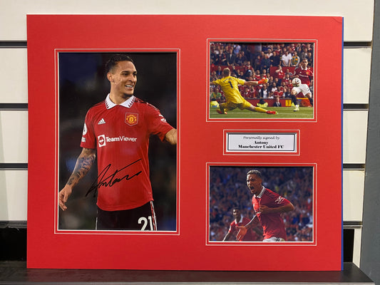 Antony - Manchester United FC - 20x16in signed photo montage - MUFC memorabilia, gift, display