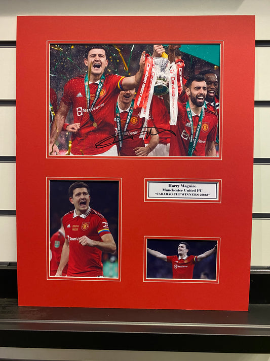 Harry Maguire- Manchester United FC - 20x16in signed photo montage - MUFC memorabilia, gift, display