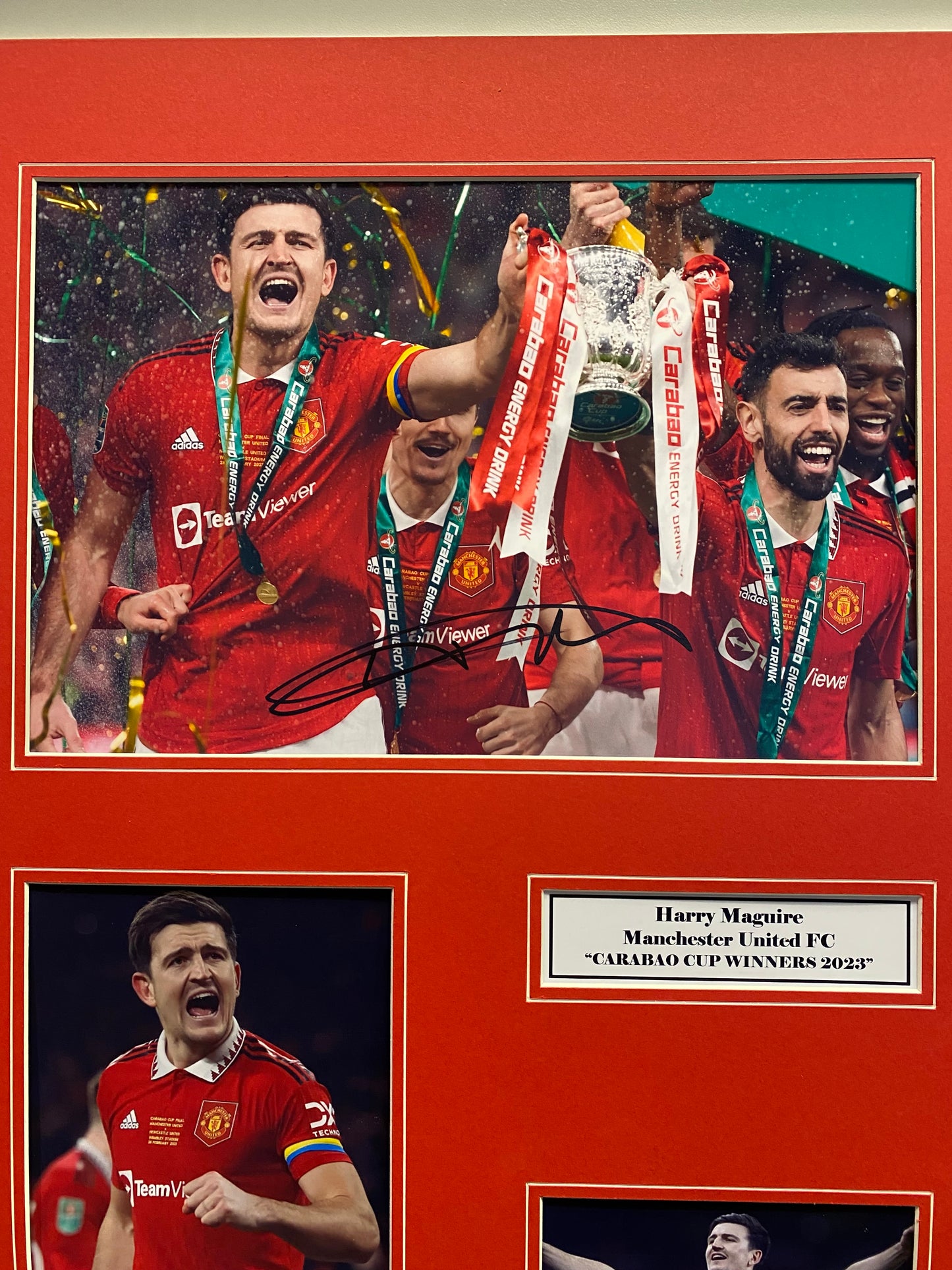 Harry Maguire- Manchester United FC - 20x16in signed photo montage - MUFC memorabilia, gift, display