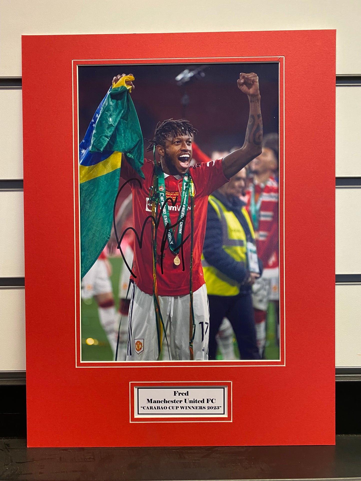 Fred- Manchester United FC - 16x12in signed photo mount - MUFC memorabilia, gift, display