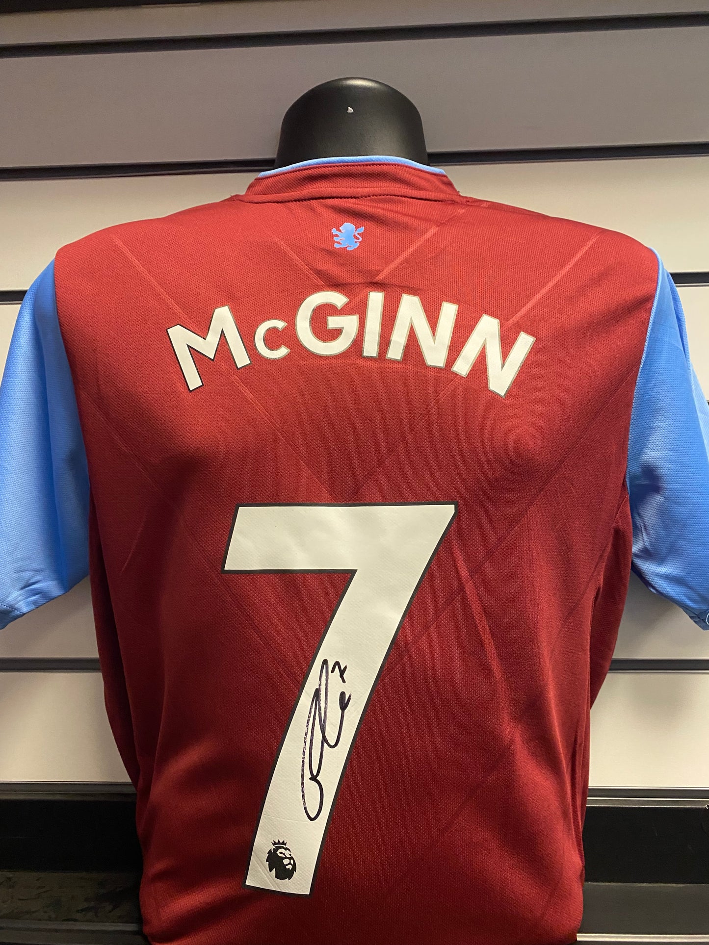 John McGinn - Aston Villa signed replica shirt -Villa memorabilia, AVFC gift, (UNFRAMED)