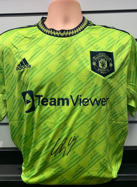 Christian Eriksen - Manchester United FC - hand-signed replica shirt - MUFC memorabilia, football shirt (UNFRAMED)