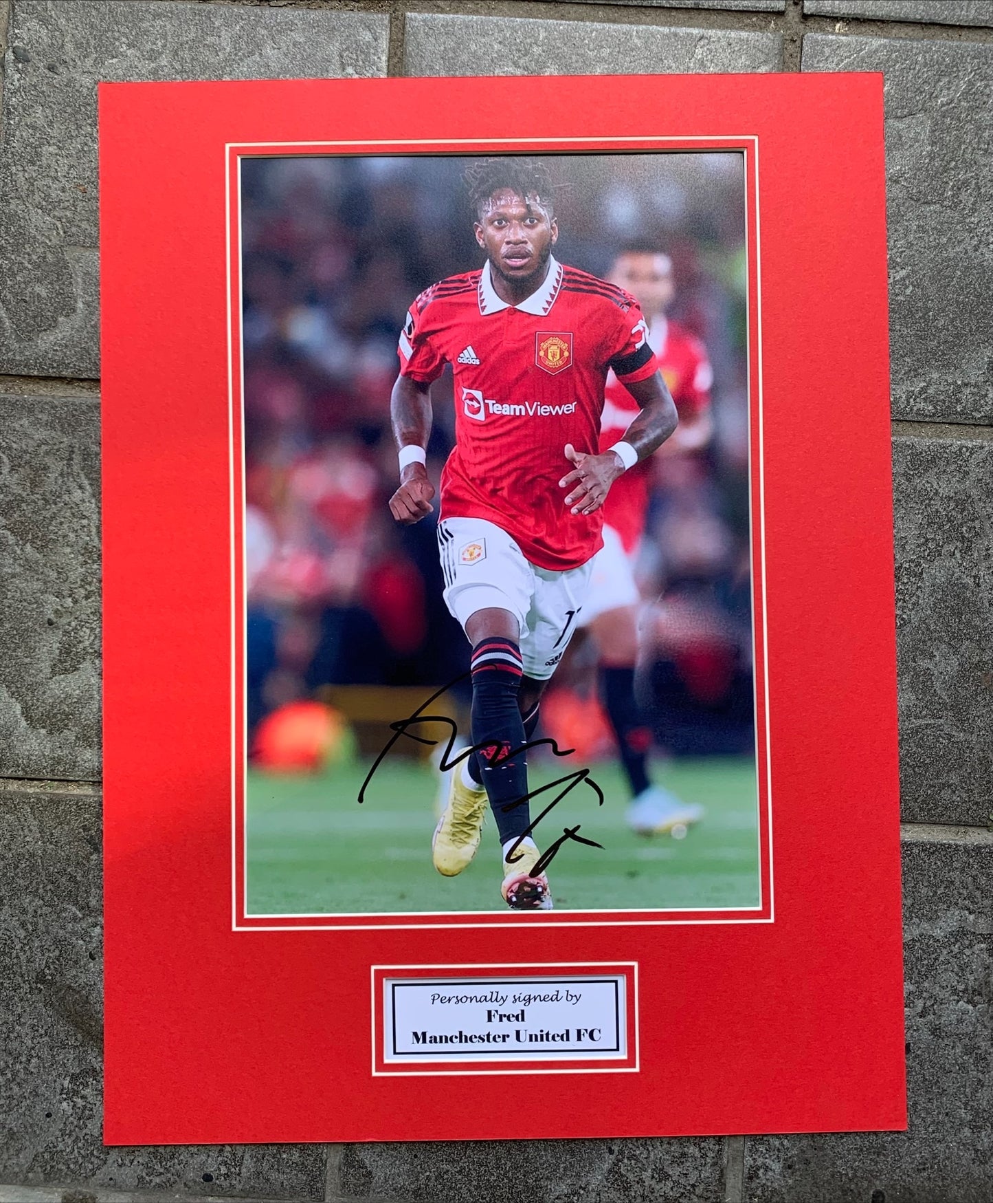 Fred - Manchester United FC - 16x12in signed photo mount - MUFC memorabilia, gift, display