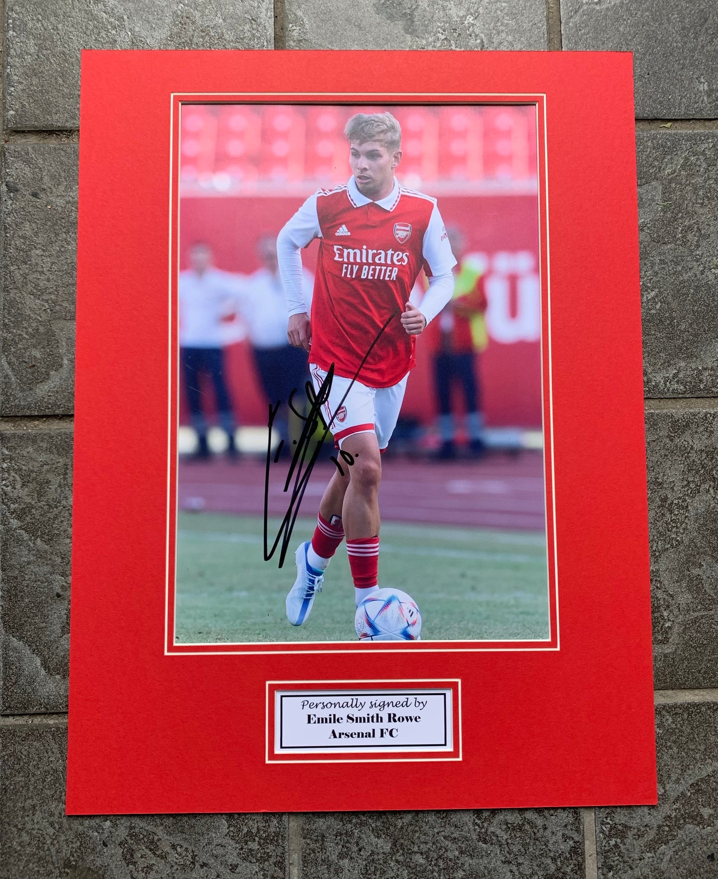 Emile Smith-Rowe - Arsenal FC - 16x12in signed photo mount - AFC memorabilia, gift, display (UNFRAMED)