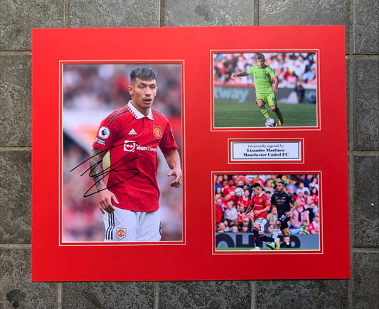 Lisandro Martinez - Manchester United FC - 20x16in signed photo montage - MUFC memorabilia, gift, display