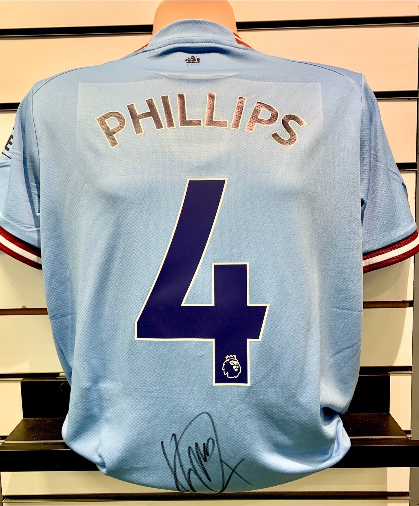 Kalvin Phillips - Manchester City FC  - hand-signed replica shirt - MCFC memorabilia, football shirt (UNFRAMED)