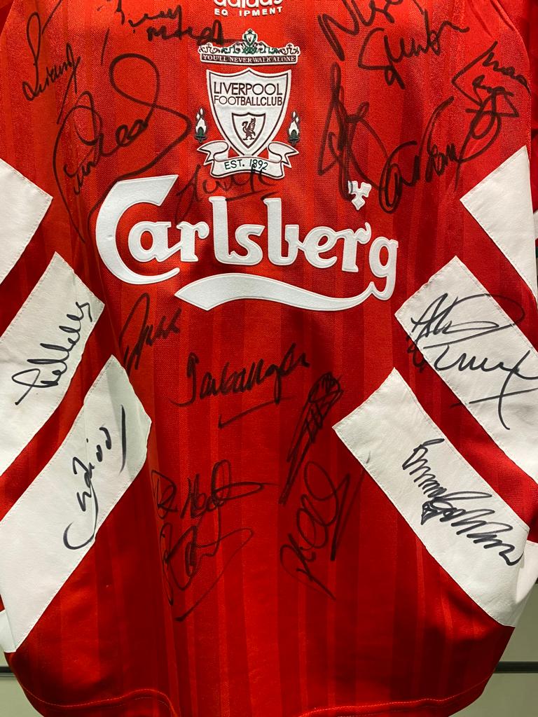 Liverpool "LEGENDS" multi-signed replica shirt - LFC, Liverpool memorabilia, gift, (UNFRAMED)