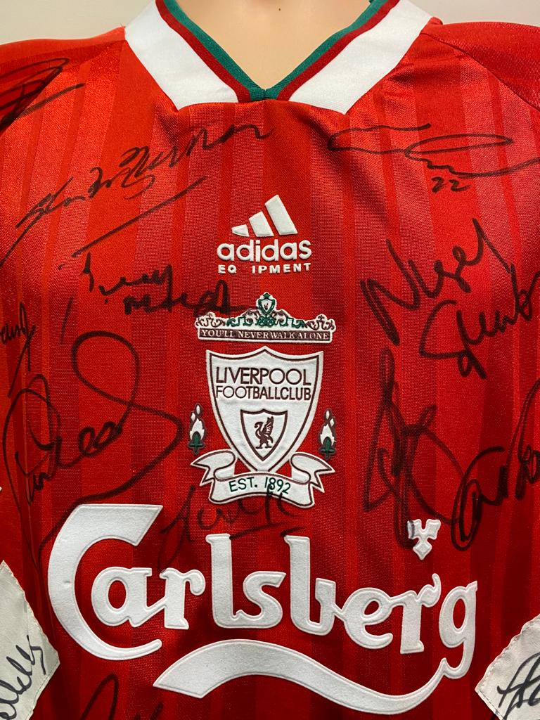 Liverpool "LEGENDS" multi-signed replica shirt - LFC, Liverpool memorabilia, gift, (UNFRAMED)