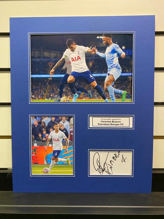 Christian Romero - Tottenham Hotspur FC - 20x16in signed photo montage - Spurs memorabilia, gift, display